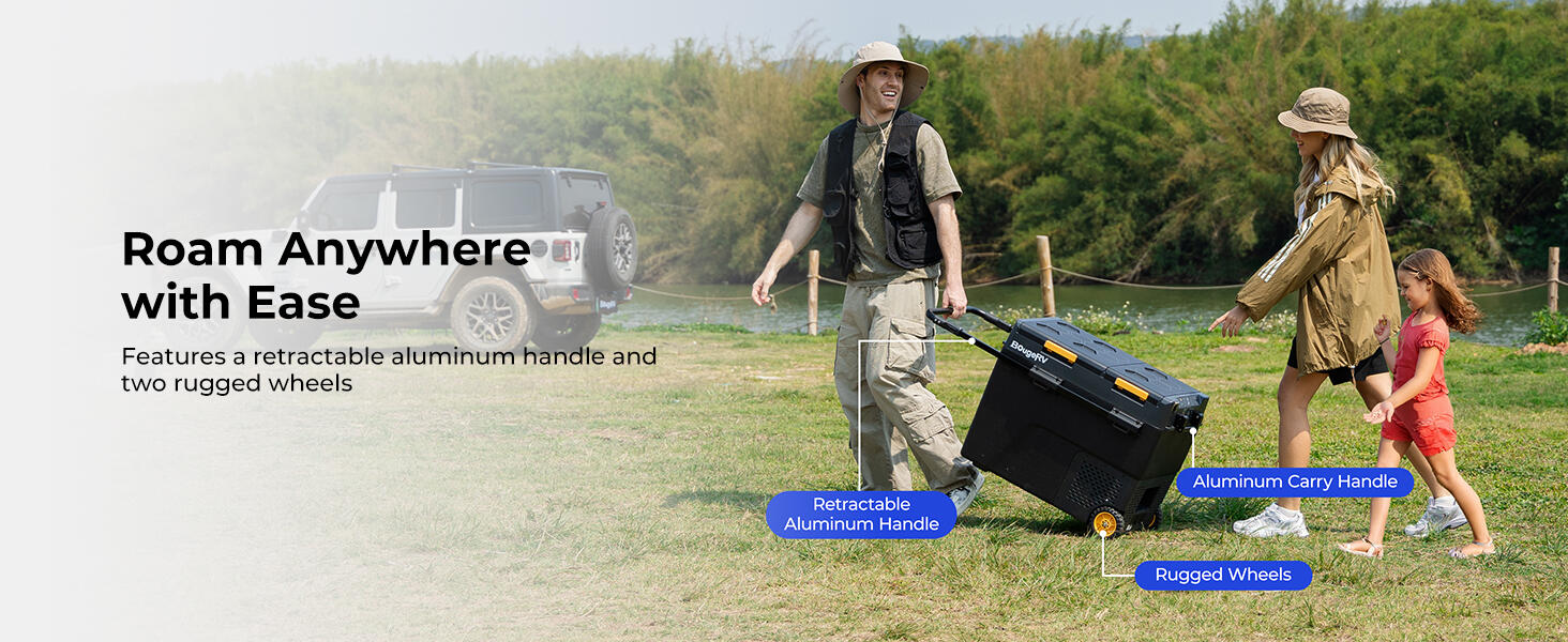 crd2 portable fridge with rugged wheels design