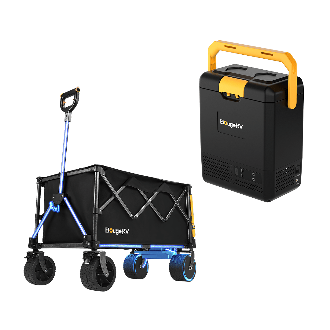BougeRV Electric Foldable Utility Camping Wagon with Power Bank