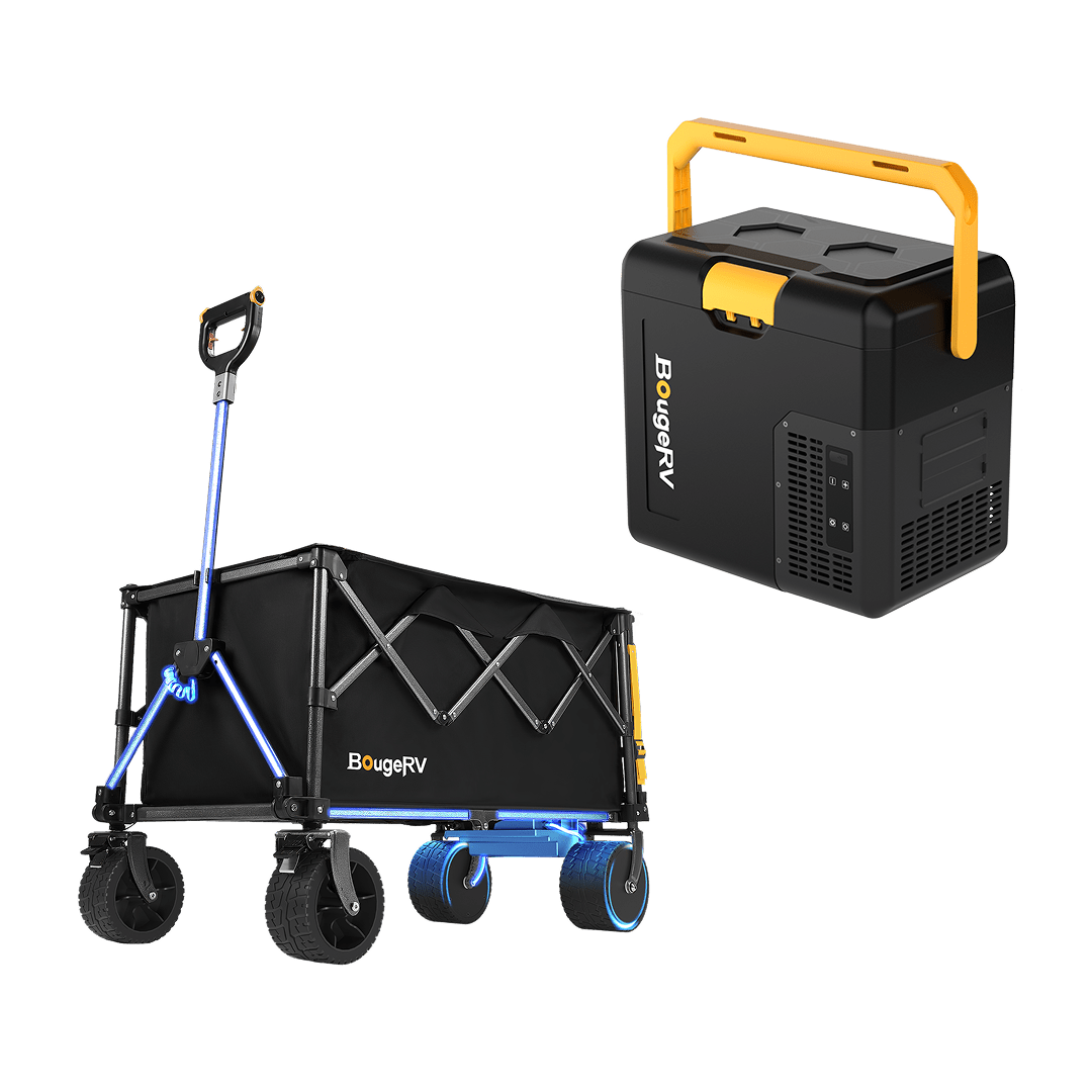 BougeRV Electric Foldable Utility Camping Wagon with Power Bank