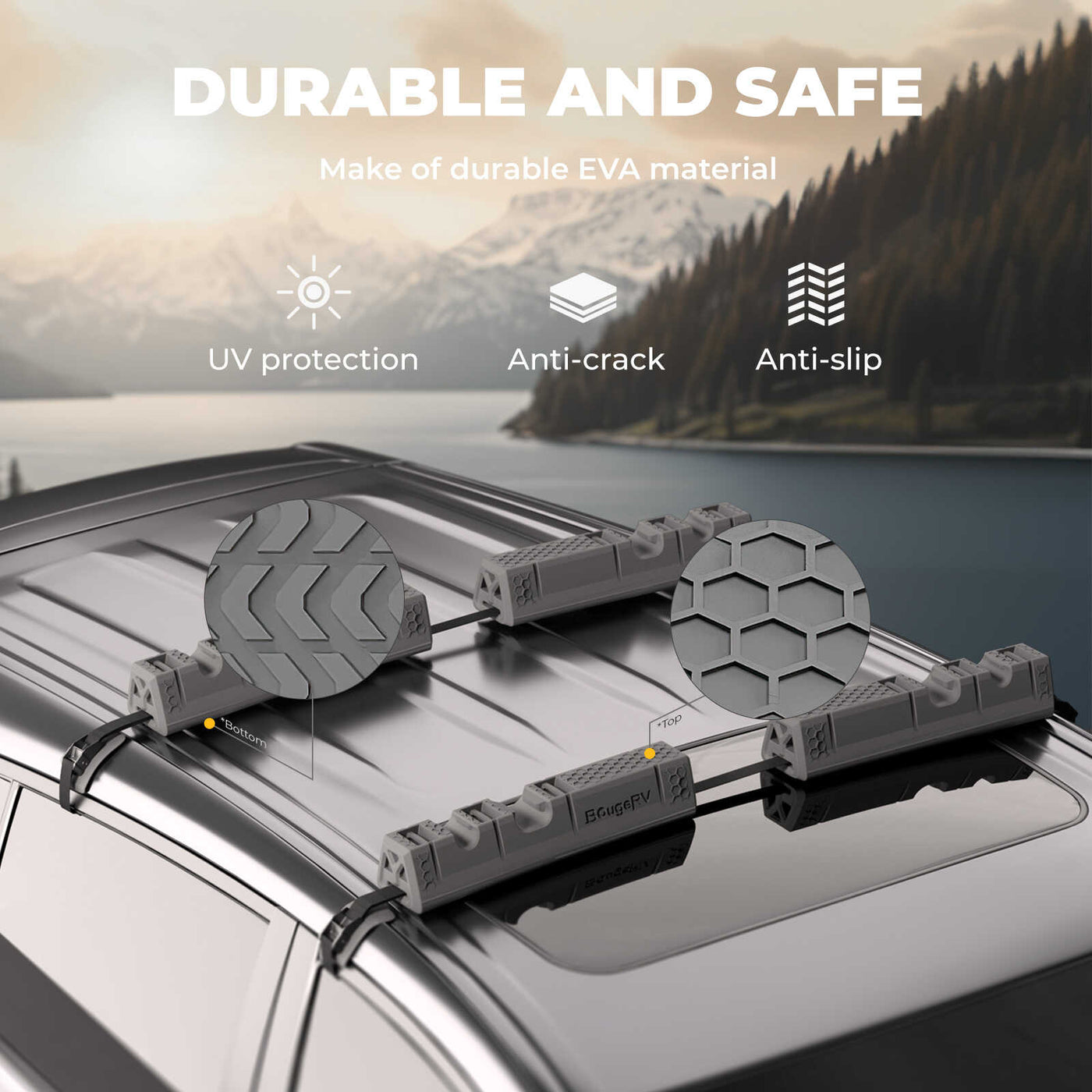 BougeRV Universal Soft Roof Rack Pads