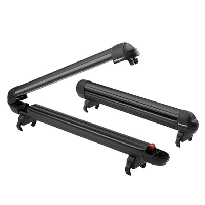  BougeRV Ski & Snowboard Racks with Anti-Theft Lock, Extension with Sliding Feature, 28'' Fits 6 Pairs Skis or 4 Snowboards