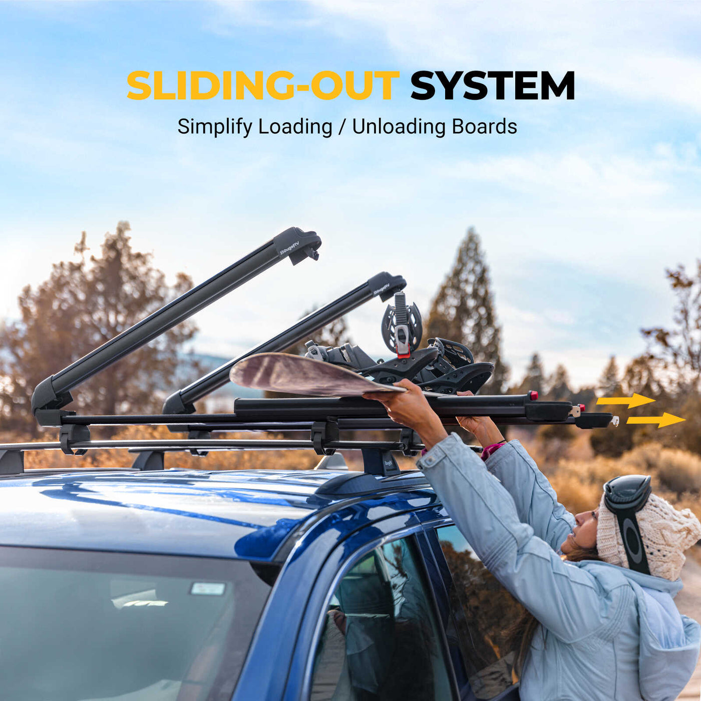 BougeRV 28'' Ski & Snowboard Racks with Anti-Theft Lock