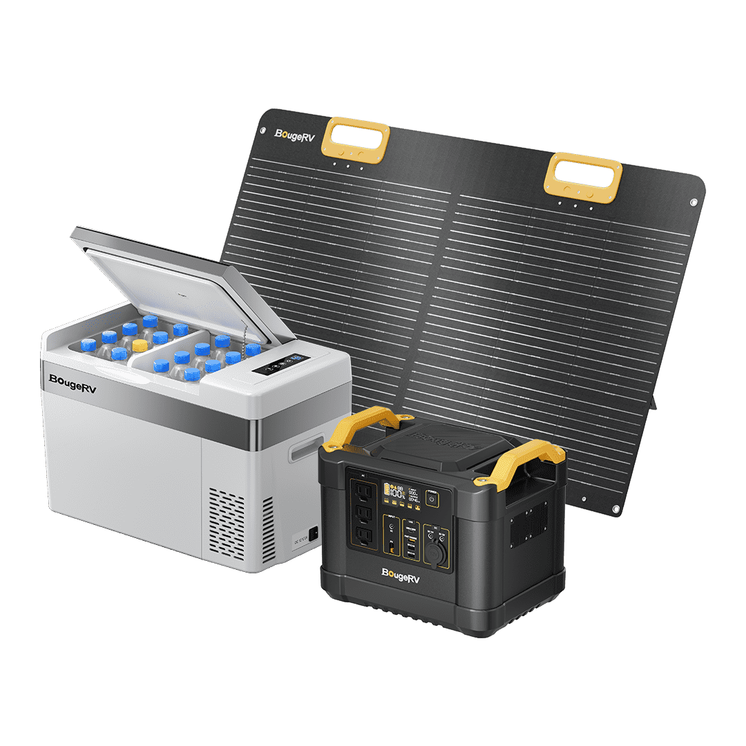 1120Wh LiFePO4 Solar Generator With 30 Quart Portable Fridge