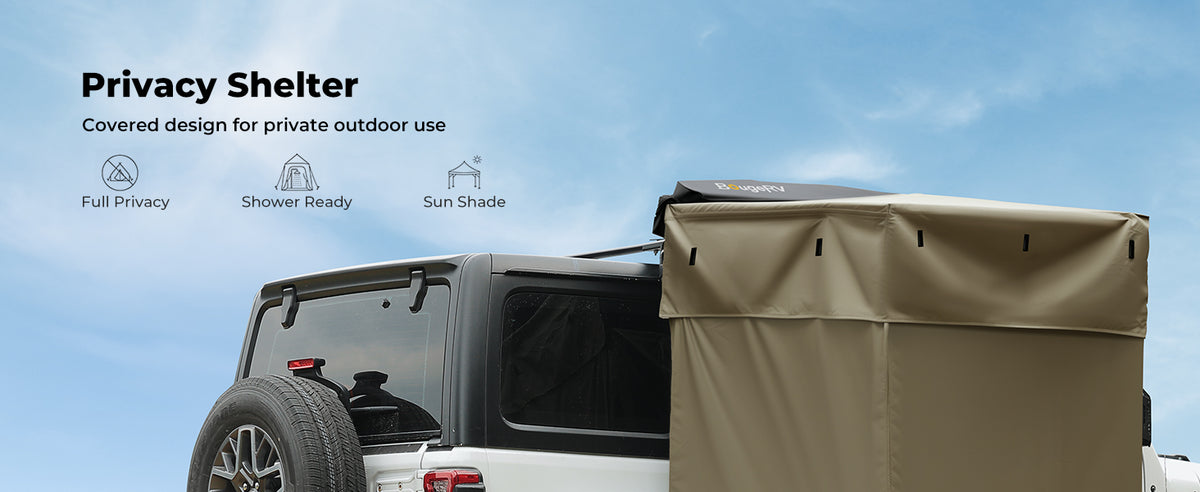 BougeRV car shower tent providing a private outdoor space for showering and changing