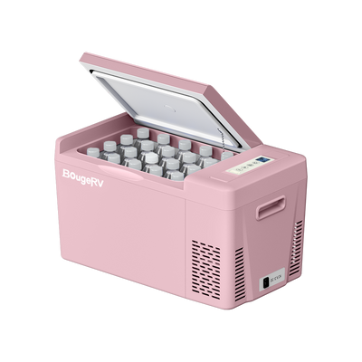 BougeRV 12V 23 Quart Colorful Pink Portable Fridge