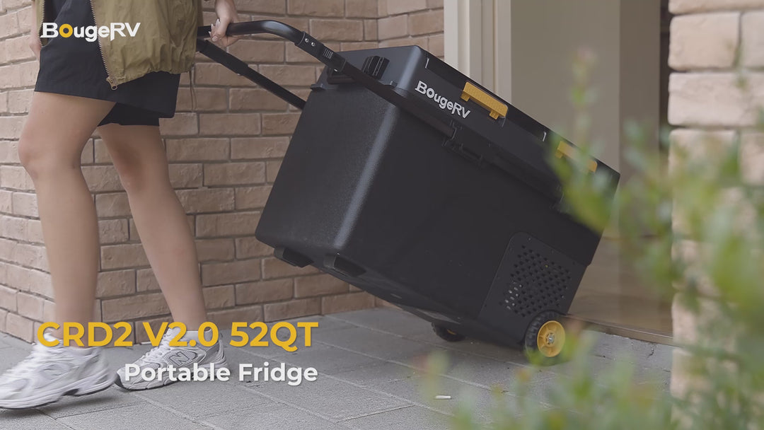 BougeRV New CRD2 V2.0 43QT Dual Zone 12V Portable Fridge with 240Wh Battery