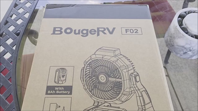 BougeRV F02 Portable Cordless Outdoor Fan with 144Wh Battery