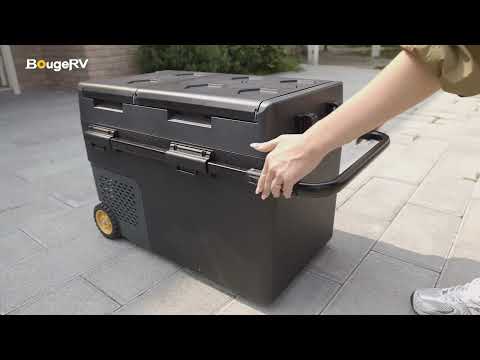 BougeRV New CRD2 V2.0 43QT Dual Zone 12V Portable Fridge with 240Wh Battery