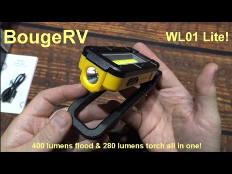 BougeRV WL01 LITE Rechargeable Work Light 180° Rotate Job Site Lighting