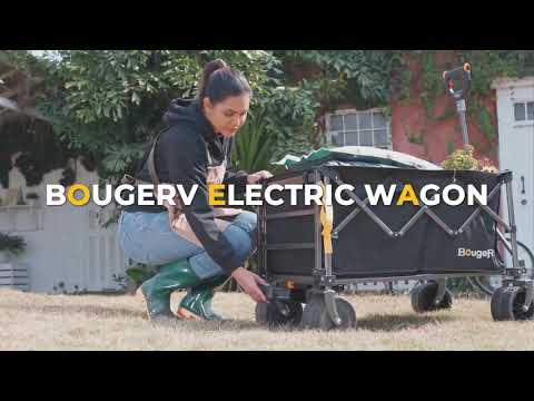 BougeRV Electric Foldable Utility Camping Wagon with Power Bank