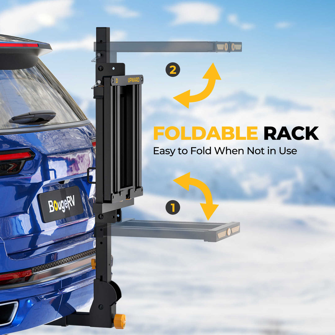 BougeRV Hitch Ski Snowboard Rack with Security Lock (New Arrival)