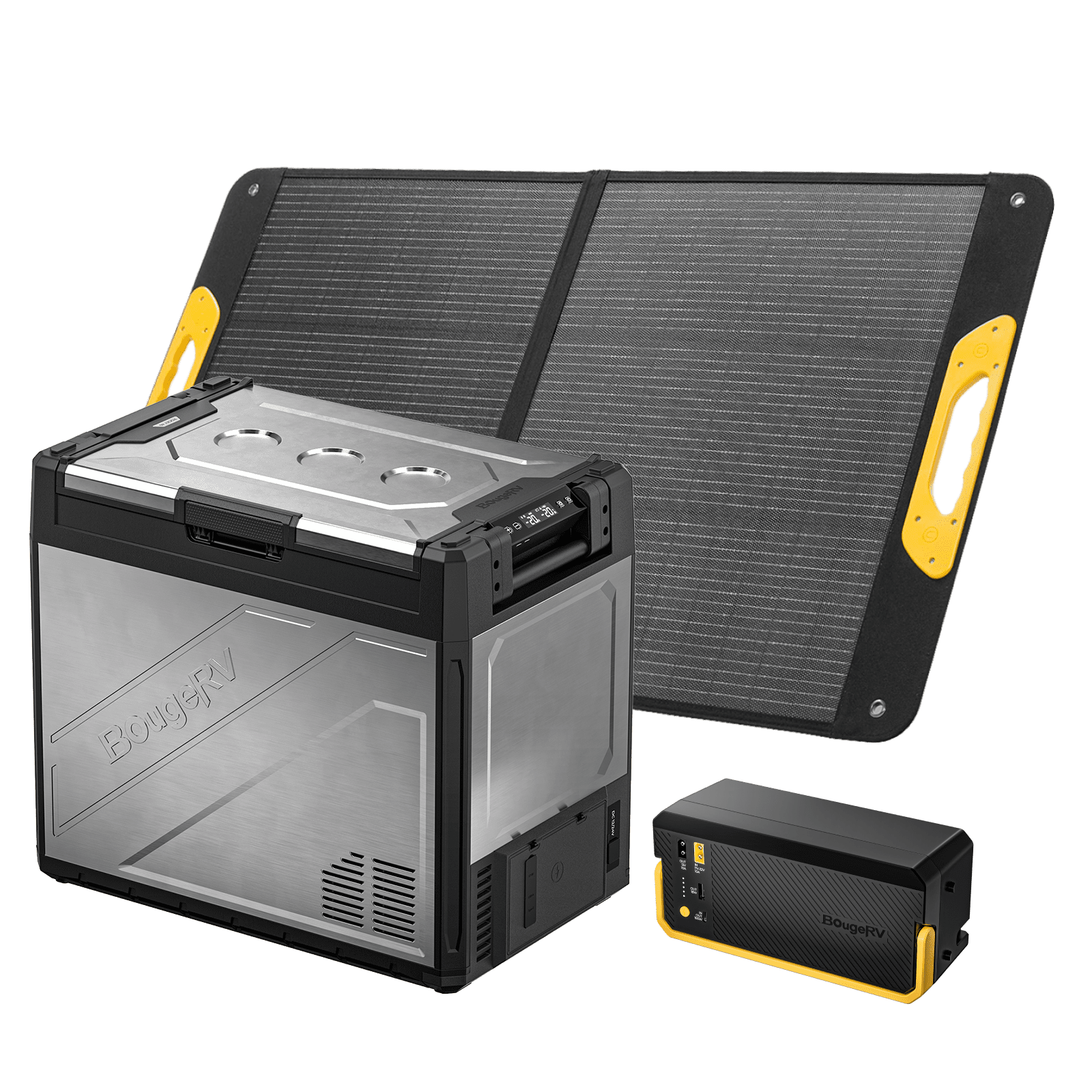 Nevera para coche de doble zona BougeRV New Rocky V3.0 de 81QT y 12V