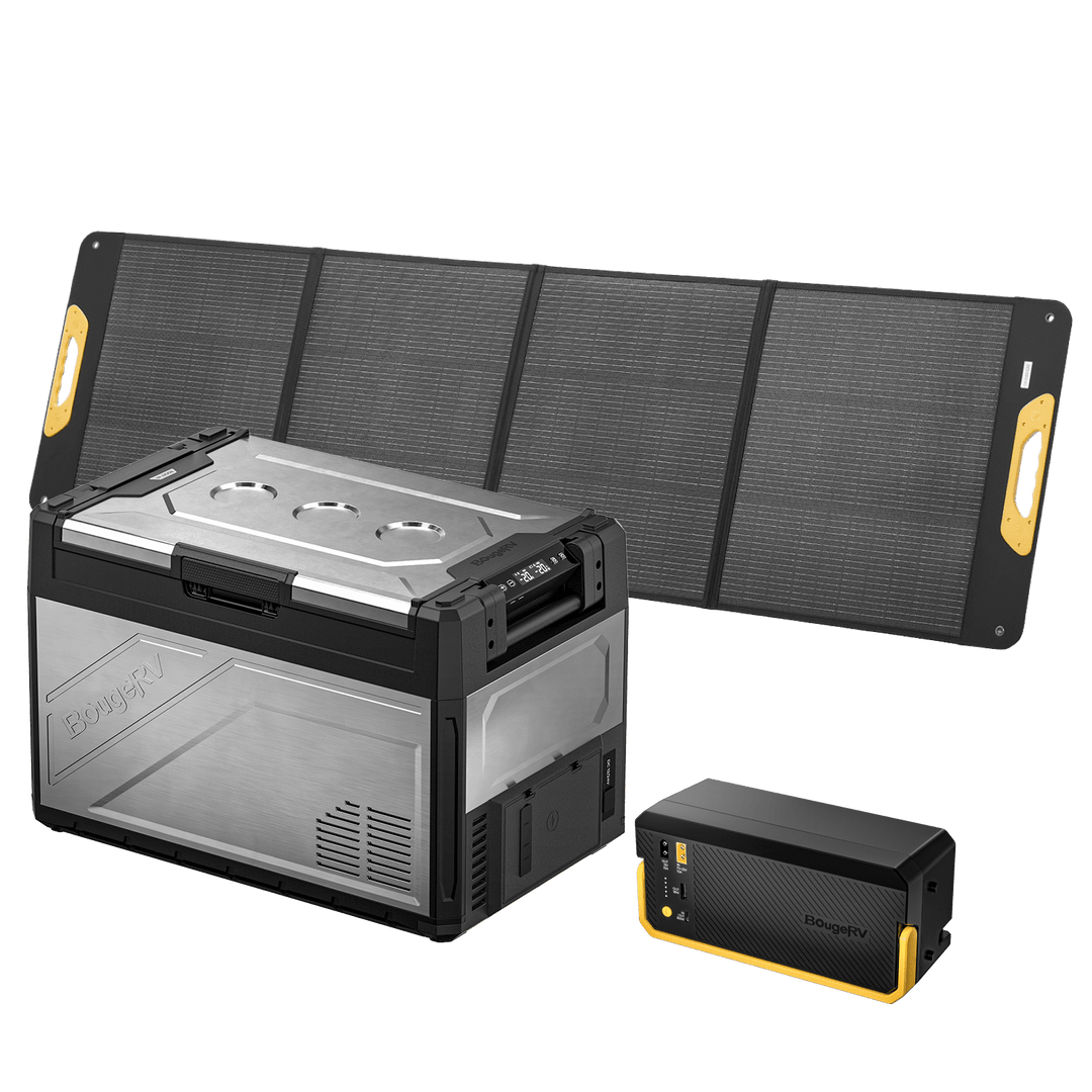 BougeRV Rocky V3.0 55QT Dual Zone 12V Car Fridge with 240Wh Battery