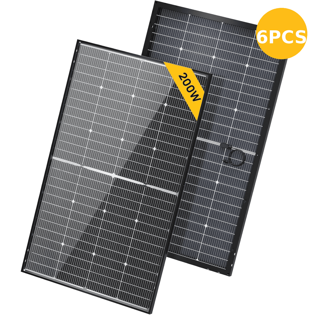 BougeRV N-Type 12V/24V 200 Watt Bifacial 16BB Solar Panel
