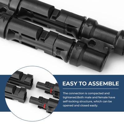 Solar Branch Connectors Y Connector in Pair MMF+FFM Parallel Connection - BougeRV