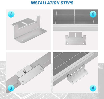 Solar Panel Mounting Z Bracket Mount Kits （4 set 16 Units） - BougeRV