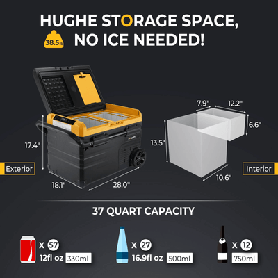 59QT Refrigerator with 130W Portable Solar Panel Kits