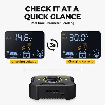 Li 30A PWM Solar Charge Controller 12V 24V