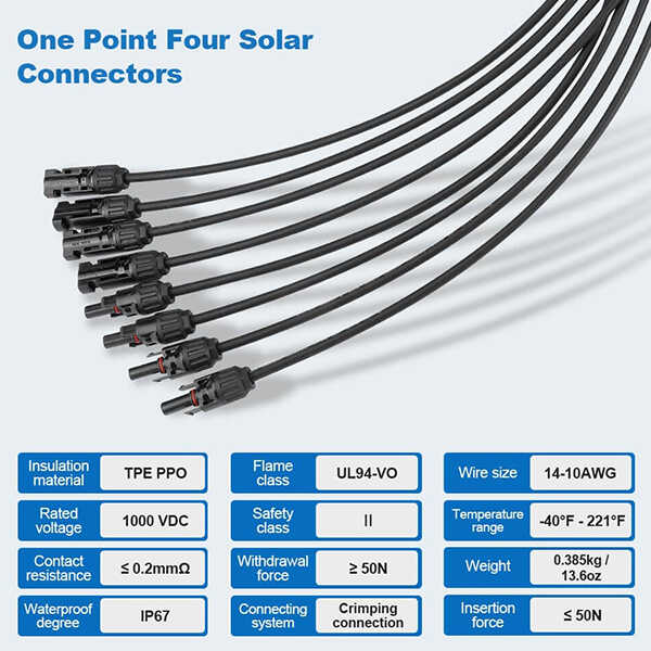 Gorffy Répartiteur de câble solaire Y avec fiche, câble solaire 4