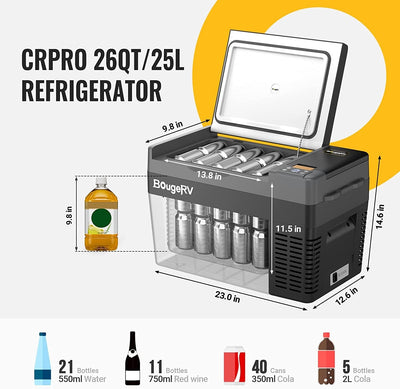 CRPRO25 26 Quart Portable Fridge With 220Wh Power Station