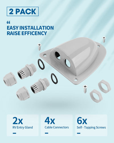Solar Double Cable Entry Gland Box（2 PACKS） - BougeRV