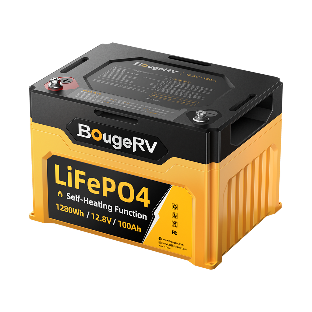 12V 1280Wh/100Ah Self Heating LiFePO4 Battery – BougeRV, lifepo4 100ah - Vimarsana News
