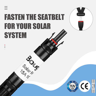 BougeRV 15A Solar Inline Fuse Connector Specification