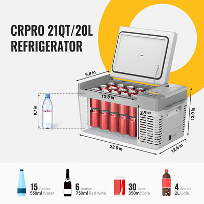 CRPRO20 21 Quart Car Fridge With 220Wh Power Station