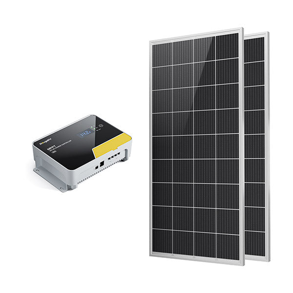 200W 12V 9BB Mono Solar Panel&40A MPPT Solar Charge Controller