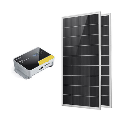 200W 12V 9BB Mono Solar Panel&40A MPPT Solar Charge Controller