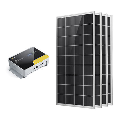 200W 12V 9BB Mono Solar Panel&40A MPPT Solar Charge Controller