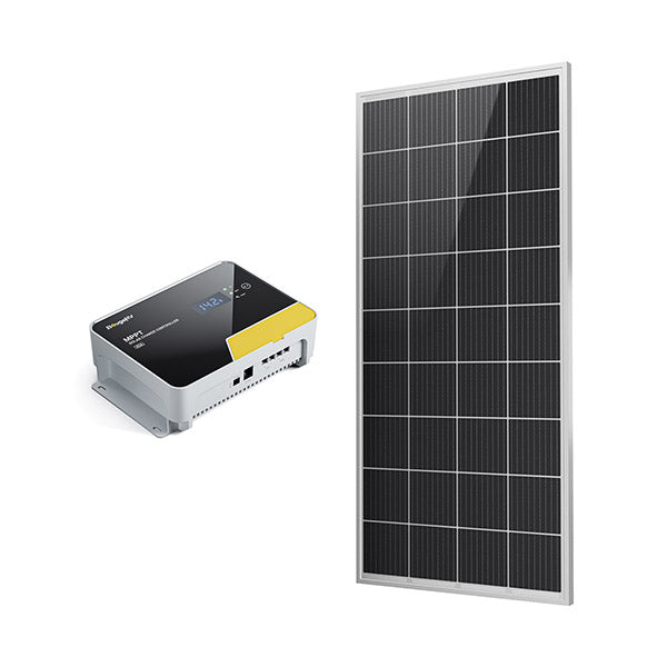 200W 12V 9BB Mono Solar Panel&40A MPPT Solar Charge Controller