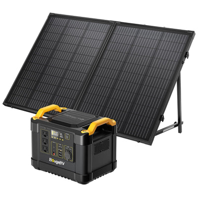 1100 Wh Portable Power Station with 180W foldable solar panel