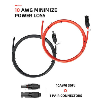 Solar Extension Cable 10AWG Minimize Power Loss Cable