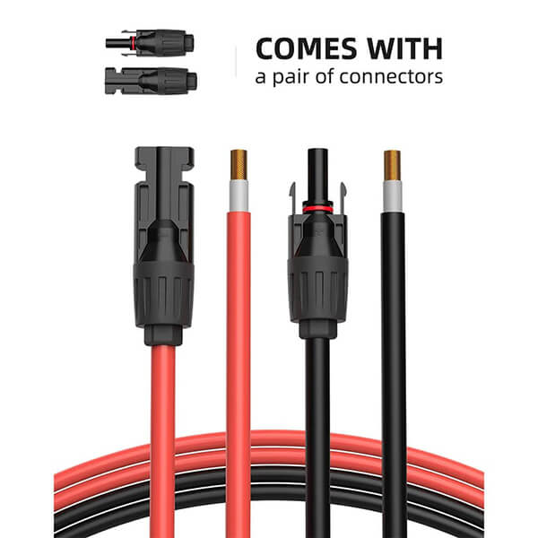 Solar Extension Cable with Extra Free Connectors 1 Pair